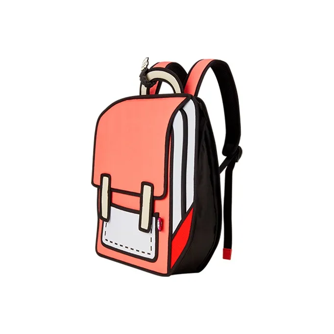 JumpFromPaper Polyester Comic Universe Backpack Handbag Regular Unisex Watermelon Red-2