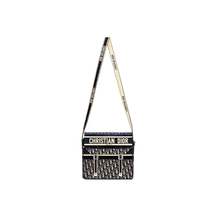 DIOR Velvet Messenger Bag Crossbody Bag Shoulder Bag Women's Blue-2