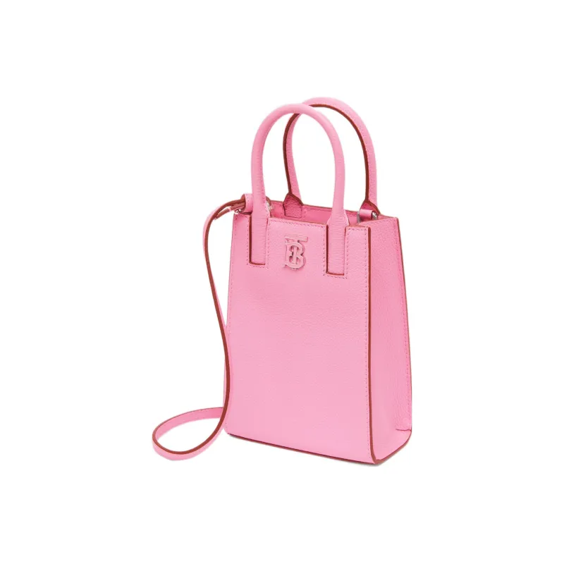 Burberry Micro Grainy Leather Frances Tote Bag Primrose Pink-1