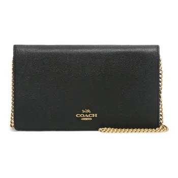 COACH Callie Leather Shoulder Bag, Crossbody Bag Trumpets Women's Black