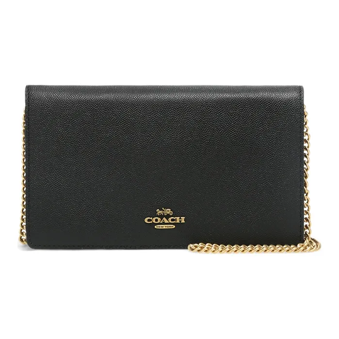 COACH Callie Leather Shoulder Bag, Crossbody Bag Trumpets Women's Black-0