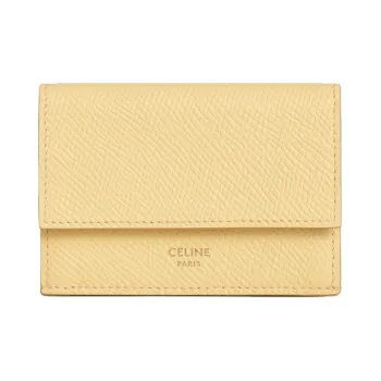 CELINE Grain Calfskin Wallet Women's Chick Yellow