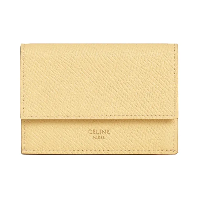 CELINE Grain Calfskin Wallet Women's Chick Yellow-0