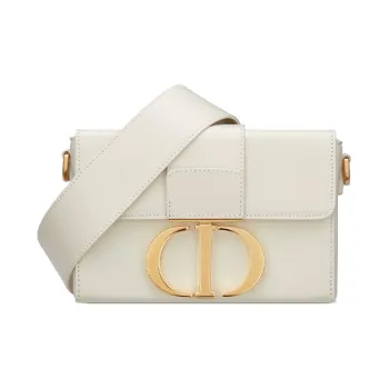 DIOR 30 Montaigne Cow Leather Box Bag, Crossbody Bag, Shoulder Bag Women's Milk White