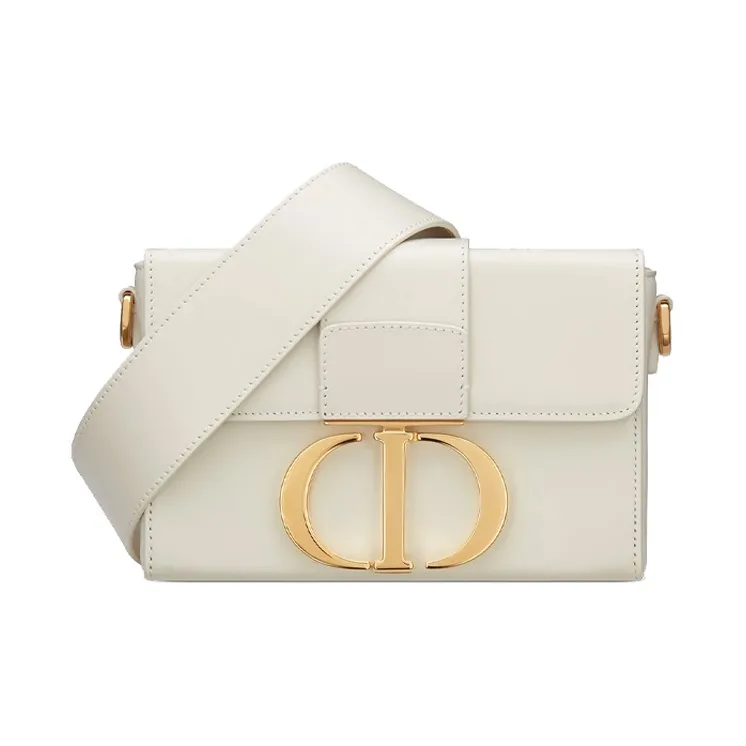 DIOR 30 Montaigne Cow Leather Box Bag, Crossbody Bag, Shoulder Bag Women's Milk White-0