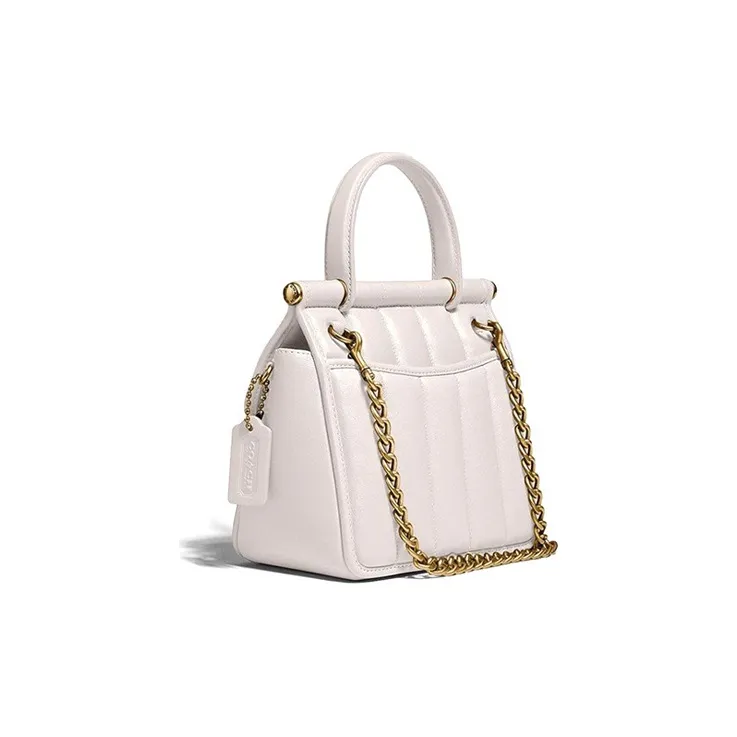 COACH Willis Sheepskin Shoulder Bag Crossbody Bag Handbag Small Size Women's Pink White-1