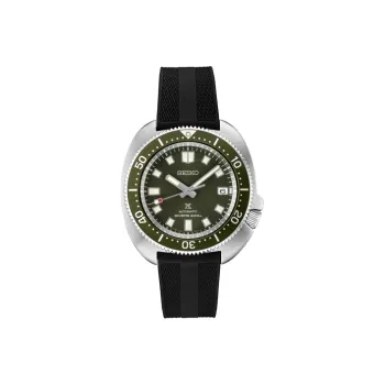 SEIKO Prospe Mechanical Movement Silicone Strap Watch Men's Watches Green Dial Spb153