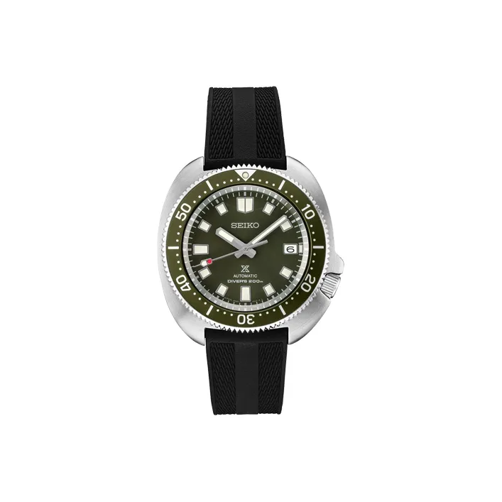 SEIKO Prospe Mechanical Movement Silicone Strap Watch Men's Watches Green Dial Spb153-0
