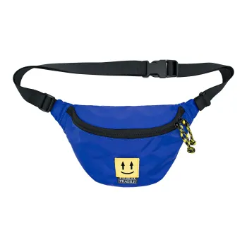 The MAD HATcher Nylon Fabric Shoulder Bags Fanny Pack Small Size Unisex Blue/Gray