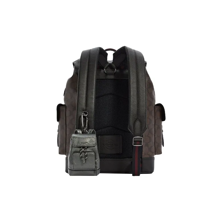 COACH Pebbled Leather Backpack Styling Bag Accessory Unisex Silver-4