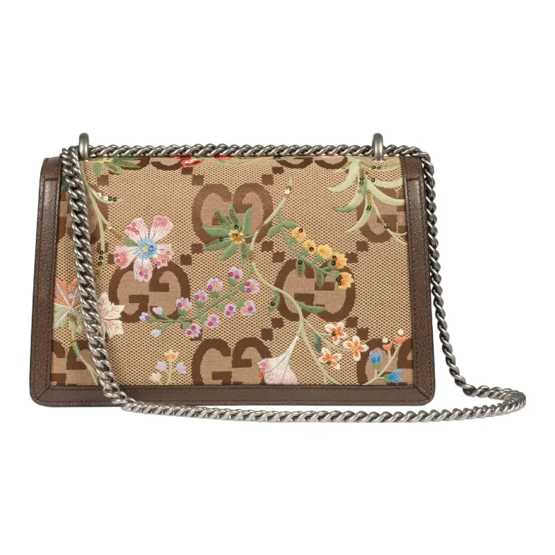 GUCCI Dionysus Canvas With Leather Crossbody Bag Shoulder Bag Women's Beige Brown With Multicolor Accents-1
