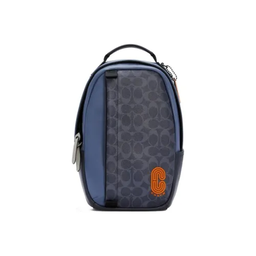 COACH Edge Leather Sling Bag, Shoulder Bag, Crossbody Bag Small Size Men's Blue