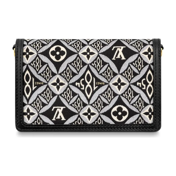 LOUIS VUITTON Dauphine Cow Leather Chain Bag, Crossbody Bag, Shoulder Bag Women's Black White-2