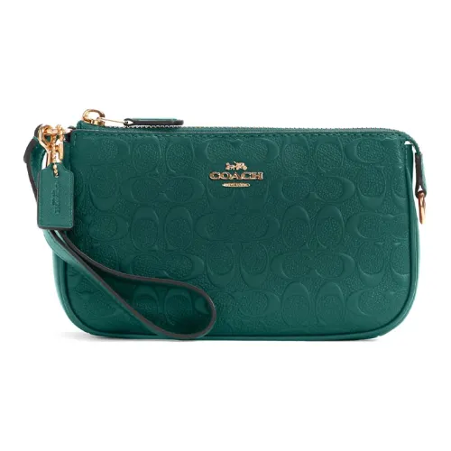 COACH Nolita Leather Mahjong-Themed Wallet Clutch Women's Green
