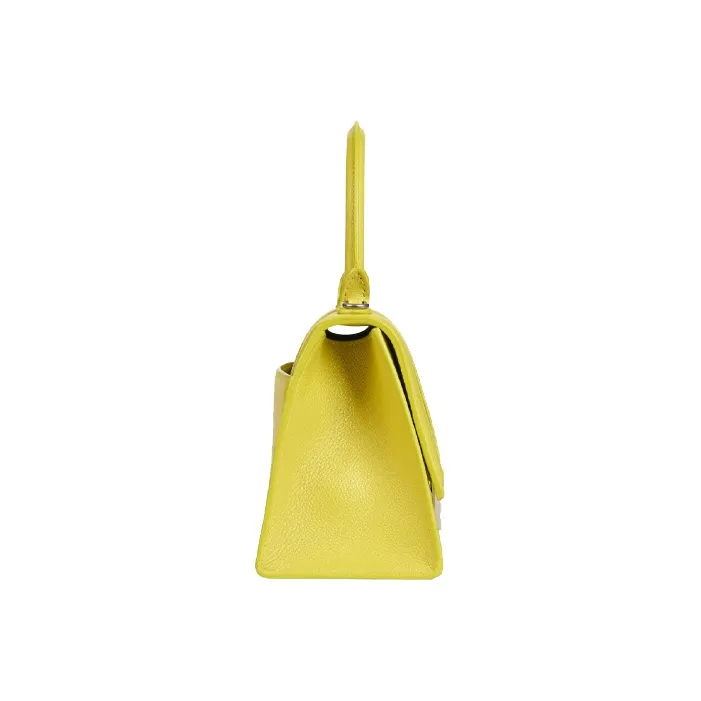Balenciaga Hourglass Grain Cow Leather Hourglass Bag Handbag Shoulder Bag Crossbody Bag Small Size Women's Yellow-1