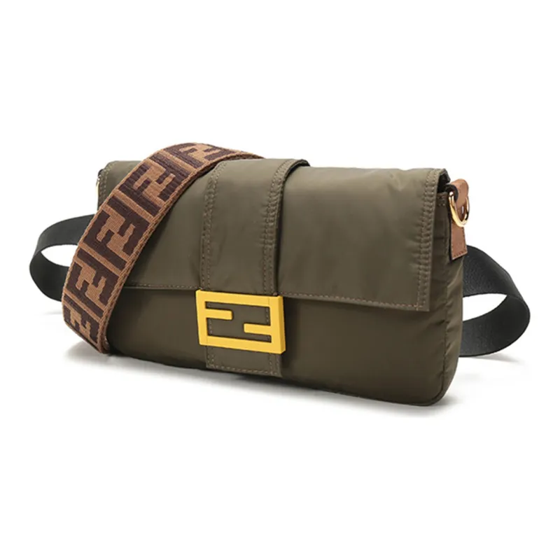 FENDI Baguette Fabric Shoulder Bag Crossbody Bag Sling Bag Fanny Pack Regular Men's Army Green-1