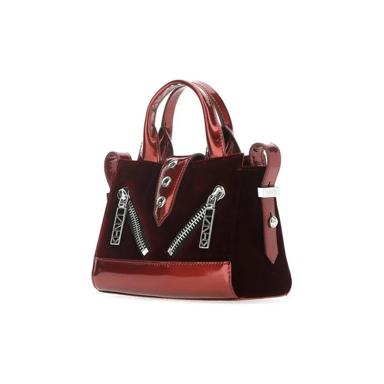 KENZO Leather Crossbody Bag, Shoulder Bag, Biker Bag, Handbag Women's Red-1