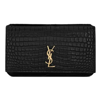 SAINT LAURENT CASSANDRE Calfskin Crossbody Bags Cell Phone Pouch Women's Black
