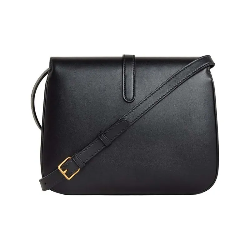 CELINE Cow Leather Portable Crossbody Bag, Shoulder Bag Women's Black-2