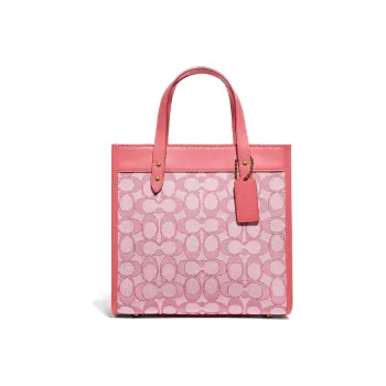 COACH Field Canvas With Leather Tote Bag Shopping Bag Handbag Shoulder Bag Crossbody Bag Small Size Women's Pink