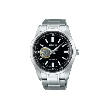 SEIKO Mechanical Movement Stainless Steel Strap Watch Men's Watches Black Dial