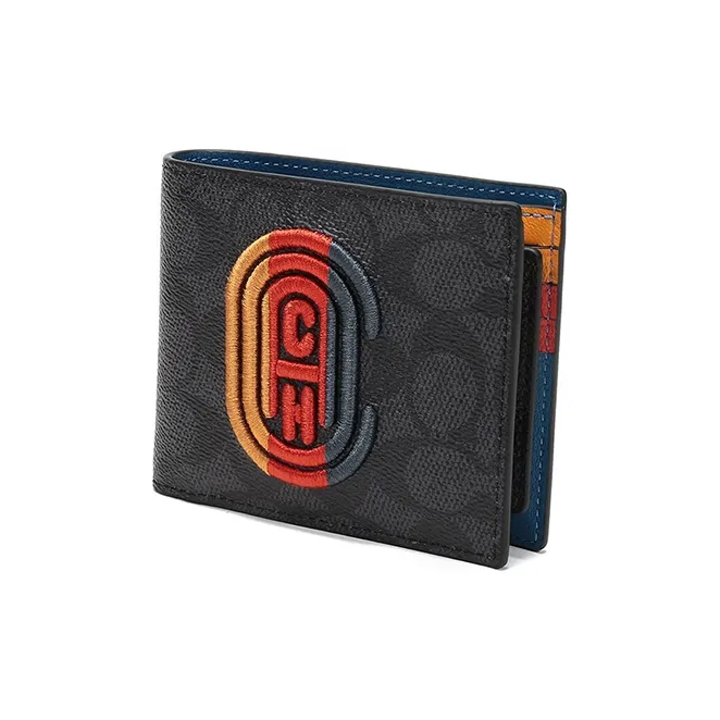 COACH 3 IN 1 Wallet Canvas With Leather Wallet Men's Charcoal Black-3
