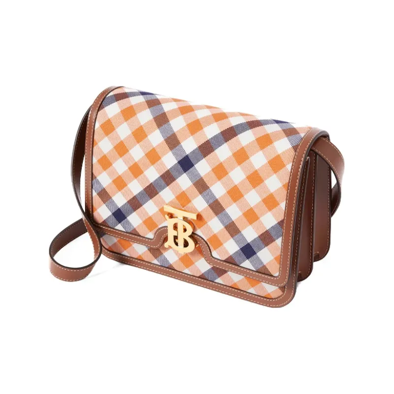 Burberry Wool Blend With Cotton Shoulder Bag Women's Bright Orange-3