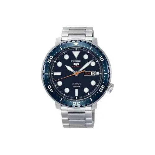 SEIKO Automatic Mechanical Movement Stainless Steel Strap Watch Men's Watch Blue Dial SRPC63K1