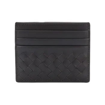 Bottega Veneta Cow Leather Card Holder Men's Dark Umber