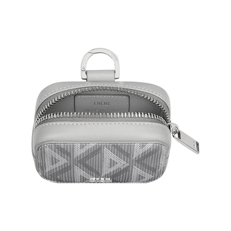 DIOR Canvas One Shoulder Crossbody Clutches Men's Gray-4