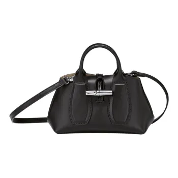 LONGCHAMP Roseau Cow Leather Big Bag Crossbody Bag Handbag Mini Women's Black