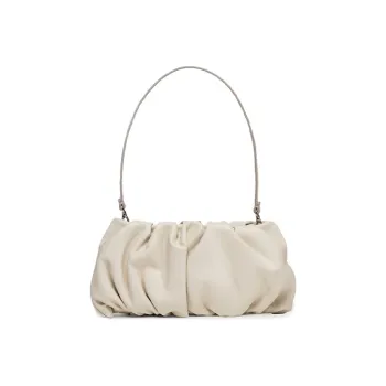 Staud Soft Leather Cloud Bag Shoulder Bag Clutch Handbag Small Size Women's Cream White