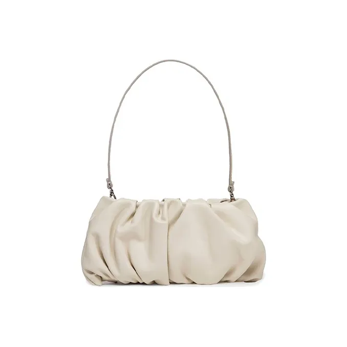 Staud Soft Leather Cloud Bag Shoulder Bag Clutch Handbag Small Size Women's Cream White-0