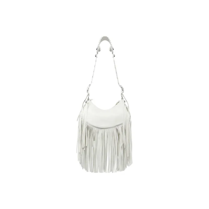Balenciaga Le Cagole Sheepskin One Shoulder Handbags Small Size Women's White-1