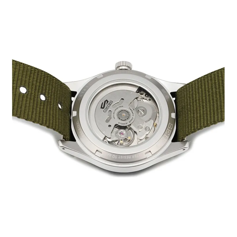 SEIKO Mechanical Movement Nylon Strap Watch Men's Watch Green Dial SRPG33K1-3