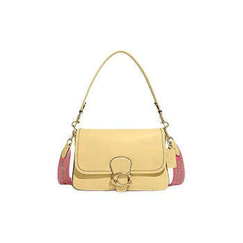 COACH Tabby Cow Leather Shoulder Bag Portable Crossbody Bag Shoulder Bag Women's Cream Yellow