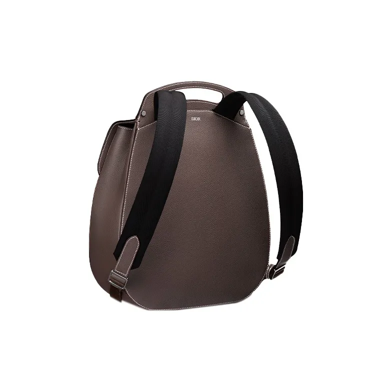 DIOR Grained Calfskin Backpack Men's Ebony Black-2