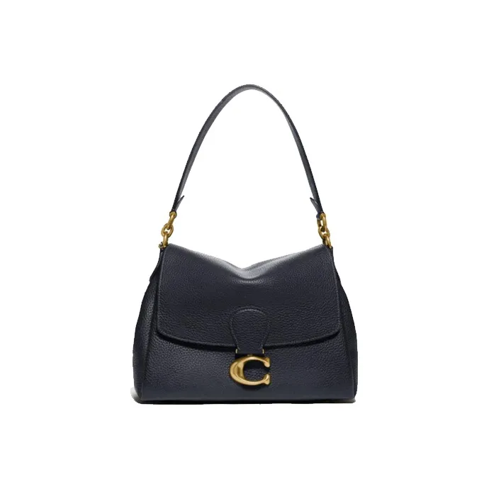 COACH May Leather Handbag, Shoulder Bag Women's Midnight Marine Blue-0