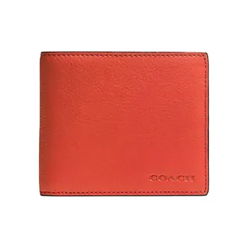 COACH 3 IN 1 Wallet Leather Card Holder Men's Coral Orange