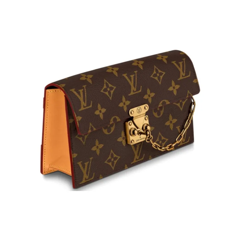 LOUIS VUITTON S Lock Belt Pouch Monogram Pm Brown-1