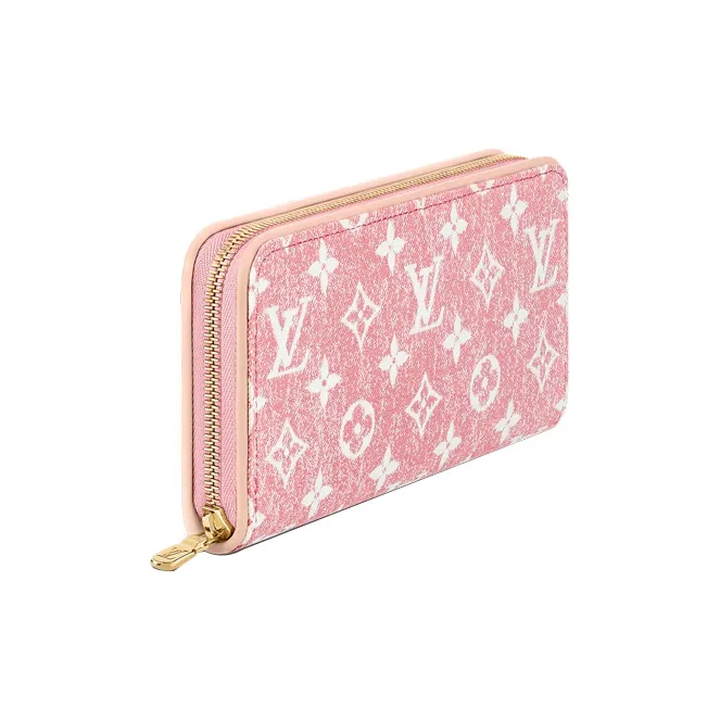 LOUIS VUITTON Zippy Wallet Denim Jacquard Pink-2