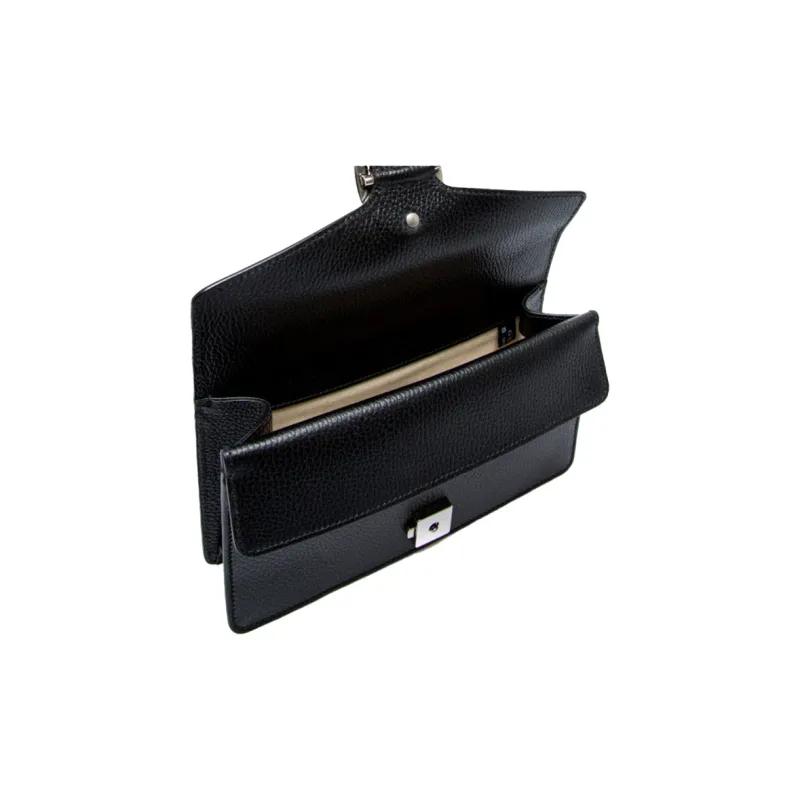 GUCCI Leather Crossbody Bag, Shoulder Bag Women's Black-3