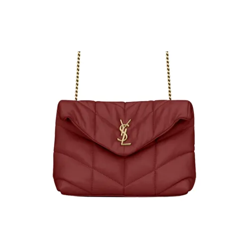 SAINT LAURENT LOULOU Lambskin Cloud Bag Pillow Bag Crossbody Bag Shoulder Bag Women's Splendid Red