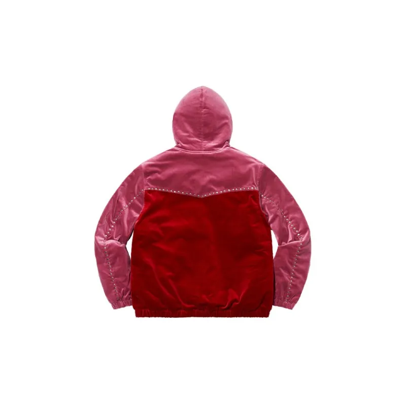 Supreme Studded Velvet Hooded Work Jacket-4