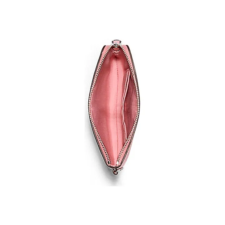 COACH Canvas With Leather Money Clip Card Holder Handheld Coin Purse Wrist Bag Small Size Women's Cherry Blossom Pink-2