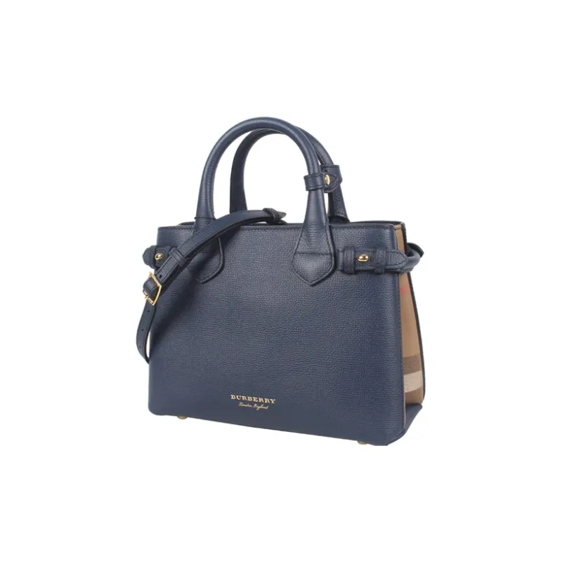 Burberry Cow Leather Handbag Shoulder Bag Crossbody Bag Regular Women's Navy Blue-1