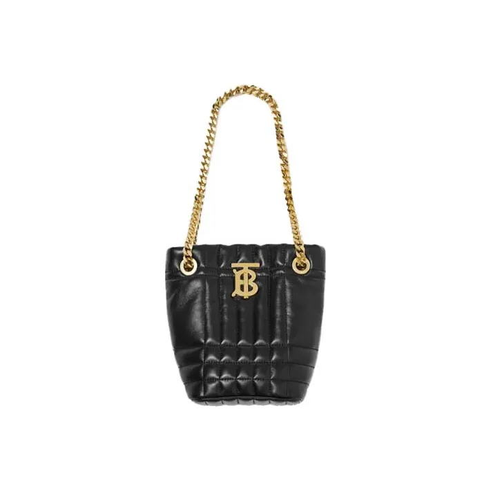 Burberry Lola Lola Bag Quilting Lambskin Bucket Bag Storage Bag Shoulder Bag Crossbody Bag Handbag Mini Women's Black-1