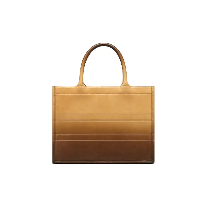 DIOR BookTote Smooth Calf Leather Tote Bag Shopping Bag Shoulder Bag Handbag Small Size Women's Gradient Cognac-2