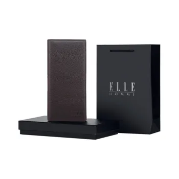 ELLE HOMME Cow Leather Money Clip Leather Wallets Men's