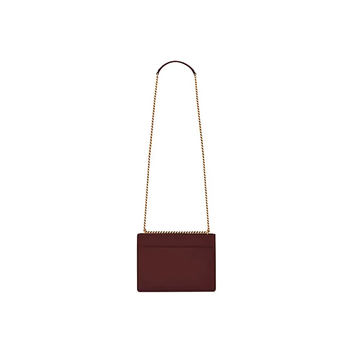 SAINT LAURENT Smooth Leather Sunset Bag, Crossbody Bag, Shoulder Bag Medium Size Women's Dark Red-4